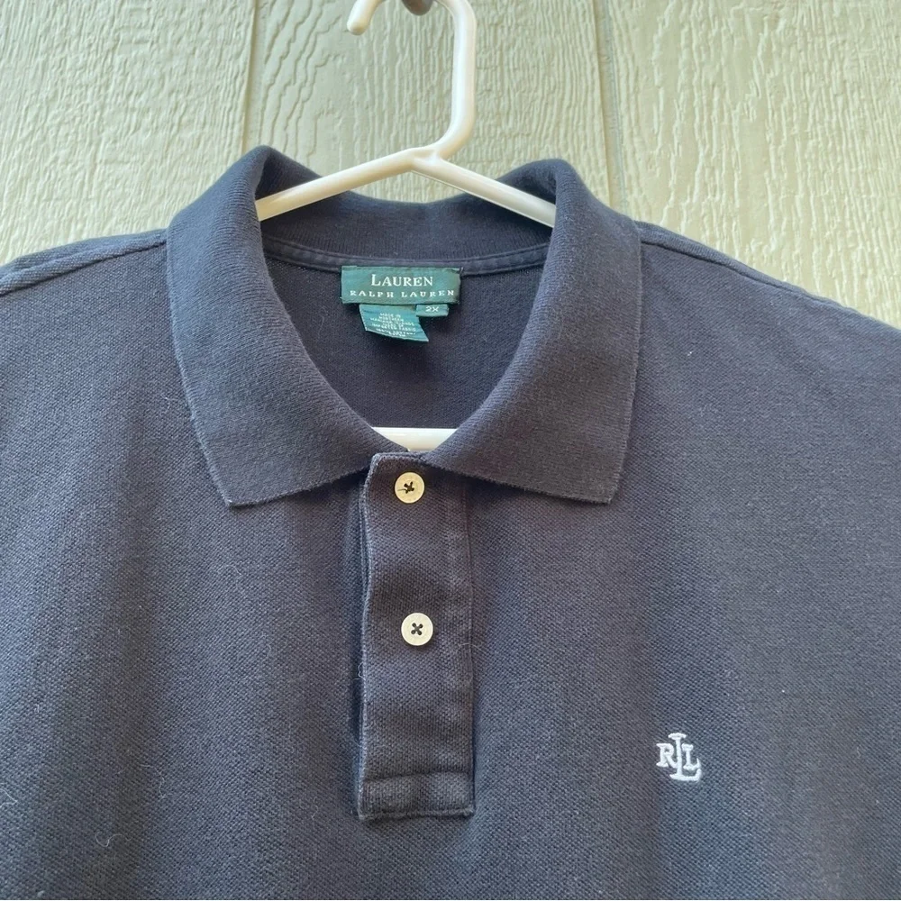 Lauren Ralph Lauren Shirt Men's‎ 2X Black Classic Fit ,Embroidered Logo LRL